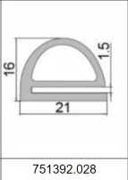 Силиконовый уплотнитель Е-образный 751392.028